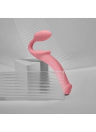 Розовый безремневой страпон Strap-on-me Semi-Realistic Bendable Strap-On size M - Strap-on-me - купить с доставкой в Оренбурге