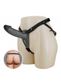 Черный полый мужской страпон London - 16,8 см. - Baile - купить с доставкой в Оренбурге