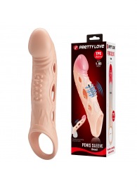 Телесная удлиняющая насадка с рельефом и вибрацией Brad - 21,3 см. - Baile - в Оренбурге купить с доставкой