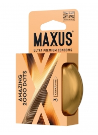 Точечные презервативы MAXUS 2000 Amazing Dots с железным кейсом - 3 шт. - Maxus - купить с доставкой в Оренбурге