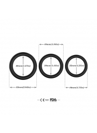Набор из 3 черных эрекционных колец Stay Hard - Boys of Toys - в Оренбурге купить с доставкой