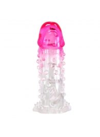 Прозрачно-розовая насадка на пенис Wilford - 13,5 см. - Baile - в Оренбурге купить с доставкой