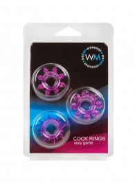 Набор из 3 лиловых эрекционных колец различной формы - Erowoman-Eroman - в Оренбурге купить с доставкой
