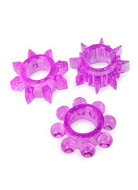 Набор из 3 лиловых эрекционных колец различной формы - Erowoman-Eroman - в Оренбурге купить с доставкой