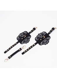 Черный фигурные оковы с золотистой фурнитурой - Crazy Handmade - купить с доставкой в Оренбурге