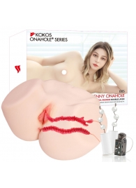 Мастурбатор-полуторс с двойным слоем материала и вибрацией Jenny Onahole Real Vagina - KOKOS - в Оренбурге купить с доставкой