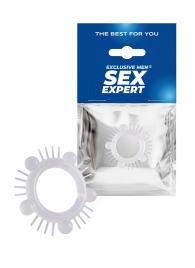 Эластичное эрекционное кольцо с шишечками и шипами - Sex Expert - в Оренбурге купить с доставкой