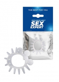 Эластичное эрекционное кольцо с шариками и лучами - Sex Expert - в Оренбурге купить с доставкой