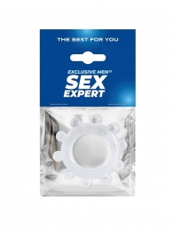 Прозрачное эрекционное кольцо со стимулирующими шариками - Sex Expert - в Оренбурге купить с доставкой