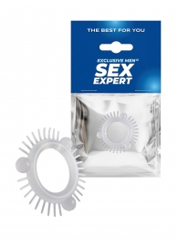 Эластичное эрекционное кольцо с 3 шариками и шипами - Sex Expert - в Оренбурге купить с доставкой