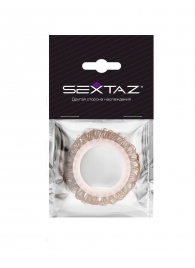 Эрекционное кольцо с бежевыми «ресничками» - Sextaz - в Оренбурге купить с доставкой