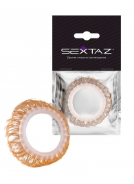 Эрекционное кольцо с бежевыми «ресничками» - Sextaz - в Оренбурге купить с доставкой