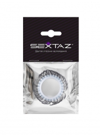 Эластичное эрекционное колечко с черными «ресничками» - Sextaz - в Оренбурге купить с доставкой