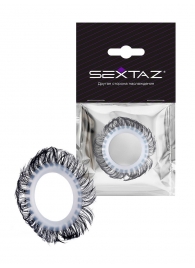 Эластичное эрекционное колечко с черными «ресничками» - Sextaz - в Оренбурге купить с доставкой