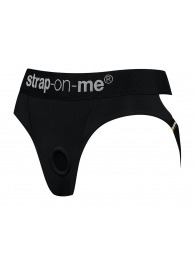 Черные трусики для насадок Heroine Lingerie Harness - size XL - Strap-on-me - купить с доставкой в Оренбурге