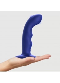 Синяя насадка-стимулятор Strap-On-Me Tapping Dildo Wave - Strap-on-me - купить с доставкой в Оренбурге