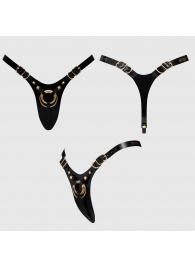Черный пояс для фиксации насадок Strap-On-Me Leatherette Harness Fabulous - Strap-on-me - купить с доставкой в Оренбурге