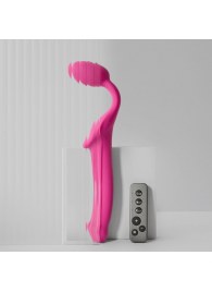 Ярко-розовый безремневой страпон Strap-on-me Vibrating Bendable Strap-On size L - Strap-on-me - купить с доставкой в Оренбурге