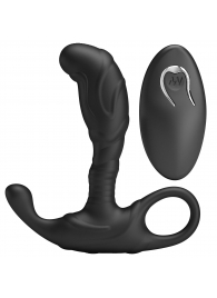 Черный изогнутый массажёр простаты с вибрацией и пультом ДУ - Baile - в Оренбурге купить с доставкой
