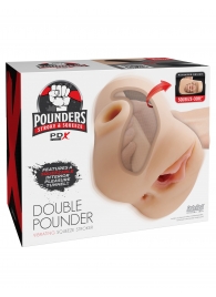 Телесный мастурбатор с вибрацией Double Pounder Vibrating Squeeze Stroker - Pipedream - в Оренбурге купить с доставкой