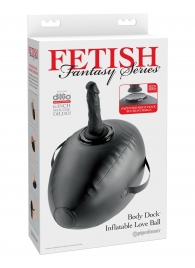 Черный надувной мяч с платформой для фиксации дилдо Body Dock Inflatable Love Ball - Pipedream - купить с доставкой в Оренбурге