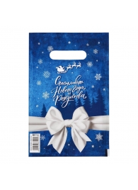 Сине-белый подарочный новогодний пакет с вырубной ручкой (20х30 см) - Сима-Ленд - купить с доставкой в Оренбурге