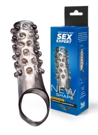 Дымчатая насадка на пенис с выпуклостями - 11 см. - Sex Expert - в Оренбурге купить с доставкой