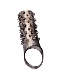 Дымчатая насадка на пенис с шипами и выпуклостями - 12,5 см. - Sex Expert - в Оренбурге купить с доставкой