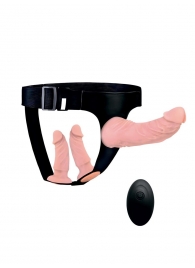 Женский страпон с 3 насадками и вибрацией - Erowoman-Eroman - купить с доставкой в Оренбурге