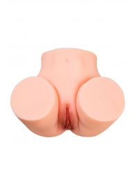 Телесный мастурбатор в форме попки с 2 любовными входами - No Name - в Оренбурге купить с доставкой