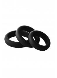Набор из 3 черных эрекционных колец Smooth Silicone Cockring Pack - Dream Toys - в Оренбурге купить с доставкой