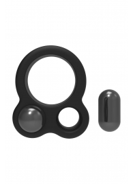 Черное эрекционное кольцо с утяжелителями Cockring Dual Weight - Dream Toys - в Оренбурге купить с доставкой