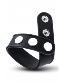 Черное эрекционное кольцо на кнопках - Blush Novelties - в Оренбурге купить с доставкой