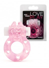 Розовое эрекционное виброкольцо в форме зайчика - 1137 - в Оренбурге купить с доставкой