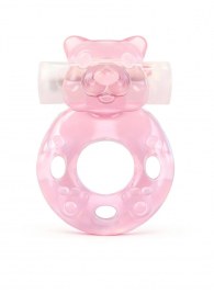 Розовое эрекционное виброкольцо в форме мишки - 1137 - в Оренбурге купить с доставкой