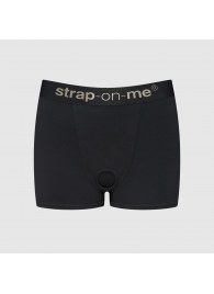 Черные трусики-боксеры для фиксации насадок Strap-on-me Harness Lingerie Allure - size XS - Strap-on-me - купить с доставкой в Оренбурге