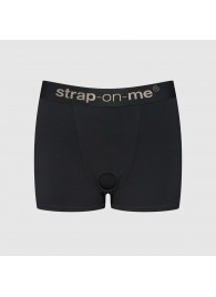 Черные трусики-боксеры для фиксации насадок Strap-on-me Harness Lingerie Allure - size S - Strap-on-me - купить с доставкой в Оренбурге