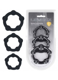 Набор из 3 эрекционных колец Beaded Silicone Cockring Set - Shots Media BV - в Оренбурге купить с доставкой