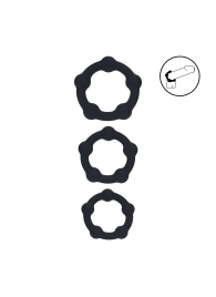 Набор из 3 эрекционных колец Beaded Silicone Cockring Set - Shots Media BV - в Оренбурге купить с доставкой