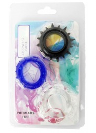 Набор из 3 эрекционных колец разного цвета и рельефа - Boys of Toys - в Оренбурге купить с доставкой