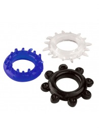 Набор из 3 эрекционных колец разного цвета и рельефа - Boys of Toys - в Оренбурге купить с доставкой