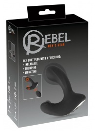 Черная анальная вибропробка с функцией расширения RC Butt Plug with 3 functions - Orion - в Оренбурге купить с доставкой