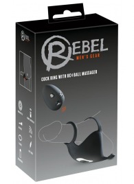 Черная вибронасадка для эрекции и стимуляции мошонки Cock ring with RC ball massager - Orion - в Оренбурге купить с доставкой