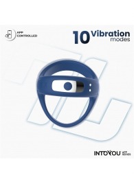 Синее интерактивное эрекционное виброкольцо Rank - Intoyou - в Оренбурге купить с доставкой