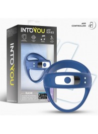 Синее интерактивное эрекционное виброкольцо Rank - Intoyou - в Оренбурге купить с доставкой
