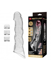 Прозрачный фаллоудлинитель с 3 вставками - 28 см. - Baile - в Оренбурге купить с доставкой