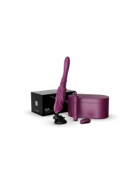 Фиолетовая секс-машина с функцией нагрева, насадками и присоской Sesh - Zalo - купить с доставкой в Оренбурге