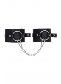 Черные оковы из толстой кожи с люверсами - Pecado - купить с доставкой в Оренбурге