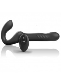 Черный безремневой страпон с вибрацией и возвратно-поступательными движениями - 24 см. - Ibiza - купить с доставкой в Оренбурге