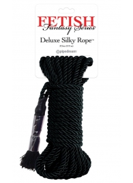 Черная веревка для фиксации Deluxe Silky Rope - 9,75 м. - Pipedream - купить с доставкой в Оренбурге